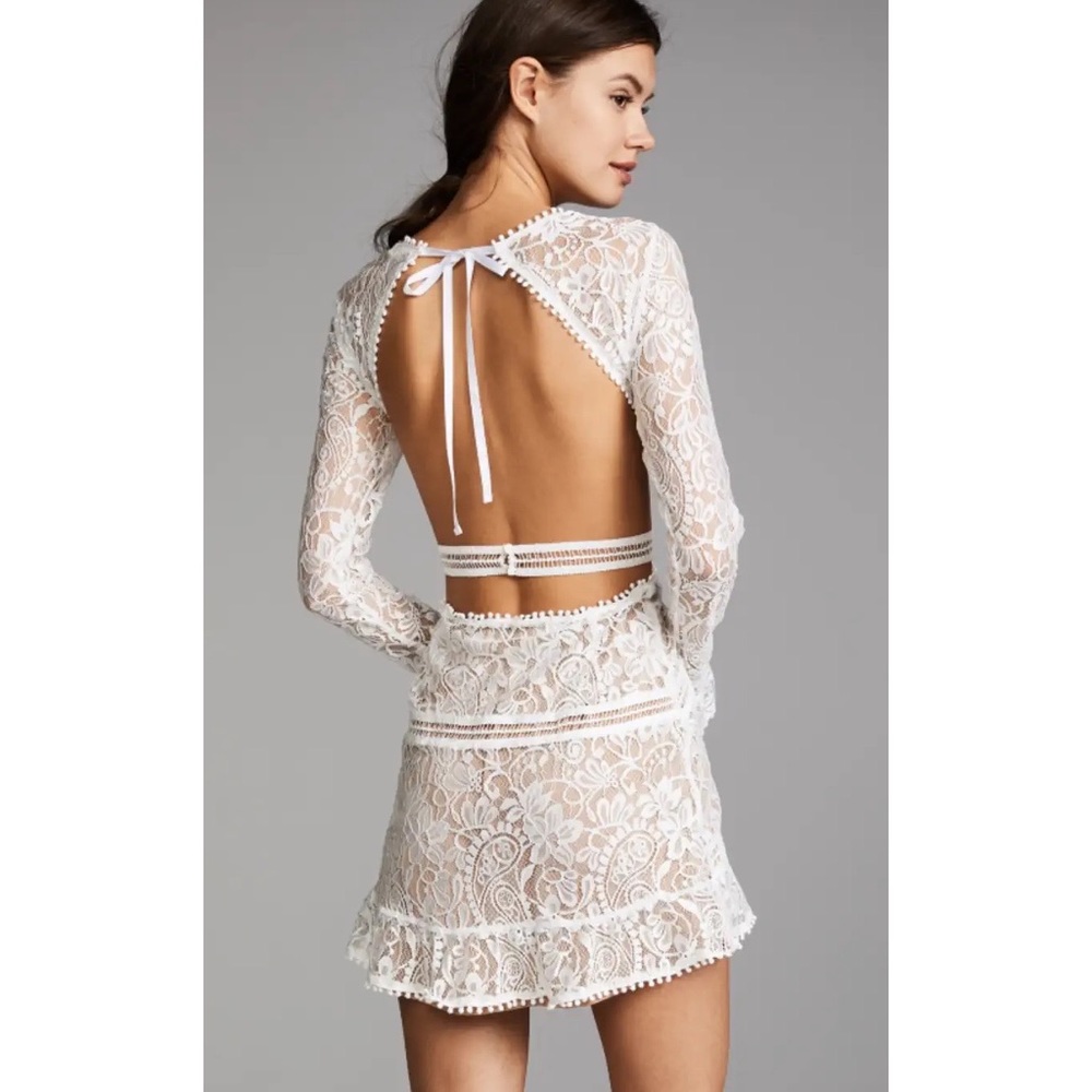 For Love & Lemons Emerie Cutout Lace Dress in White, size small - Picture 4 of 12